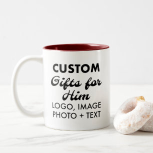 Cadeaux personnalisés pour lui Maroon Mug à deux t
