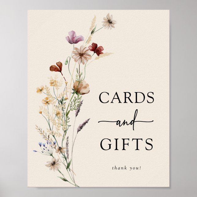 Cadeaux Poster de Baby shower Floral Boho (Devant)