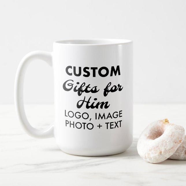 Cadeaux sur mesure pour lui classique Mug blanc 15 (Avec donut)