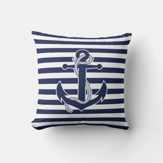 Cadeaux thématiques nautiques Jeter Ancre Oreiller (Recto)