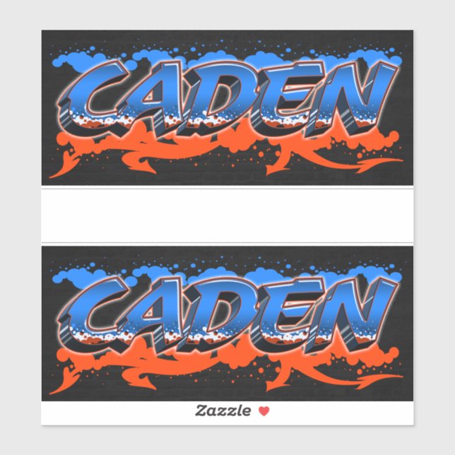 Caden Prénom Nom Graffiti Autocollant Autocollant (Feuille)