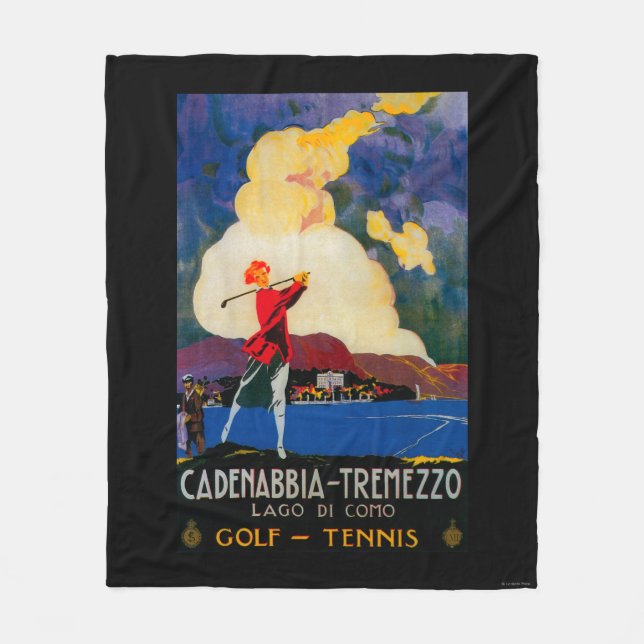CadenabbiaTremezzo Vintages PosterEurope Fleecedecke (Vorderseite)