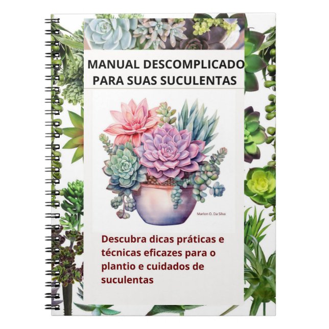 Caderno com capa de suculentas notizblock (Vorderseite)