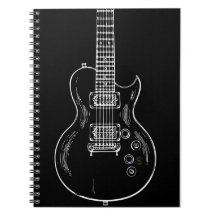 Caderno Espirale com gitarra