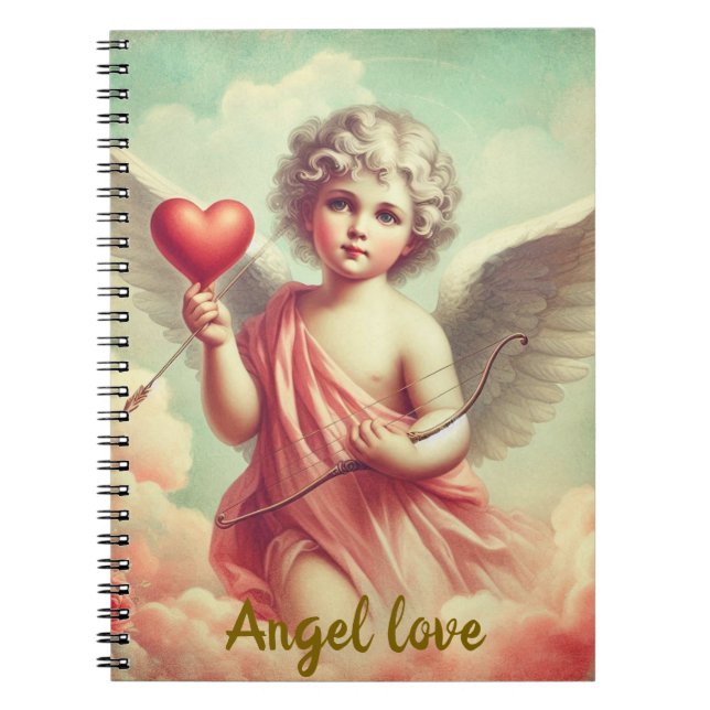 caderno personalizado anjo cupido com coração  notizblock (Vorderseite)
