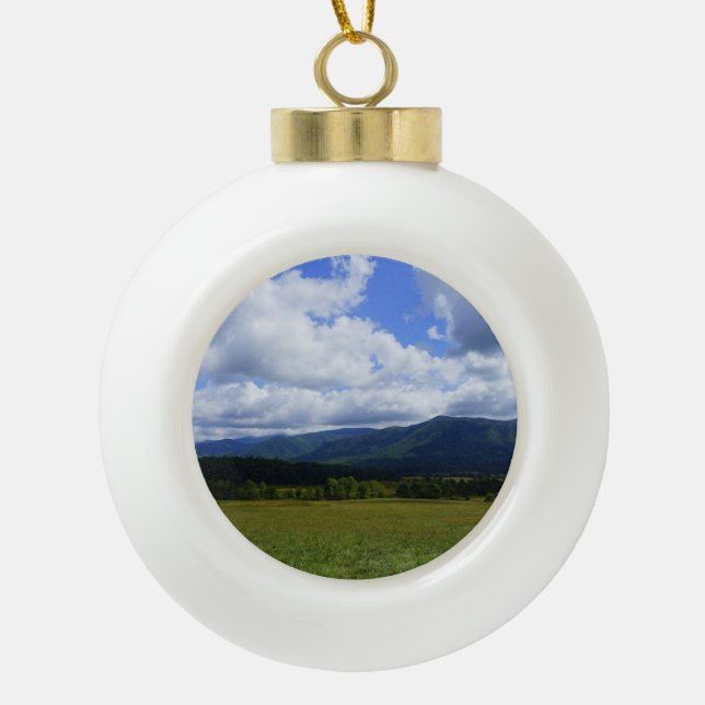 Cades Cove Keramik Kugel-Ornament (Vorderseite)
