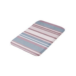 Cadet Grey and Desaturated Rose Stripes Badematte