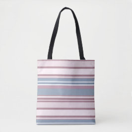 Cadet Grey and Desaturated Rose Stripes Tasche