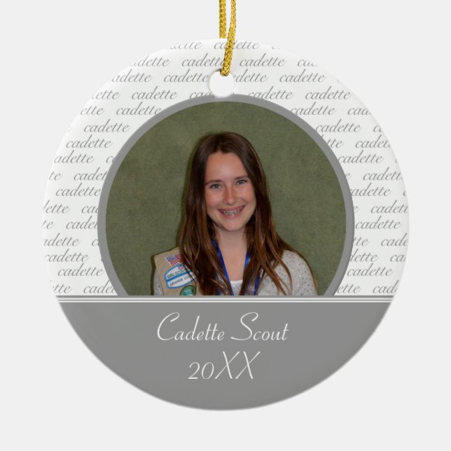 Cadette Pfadfinder-Foto-Verzierung Keramikornament (Vorne)