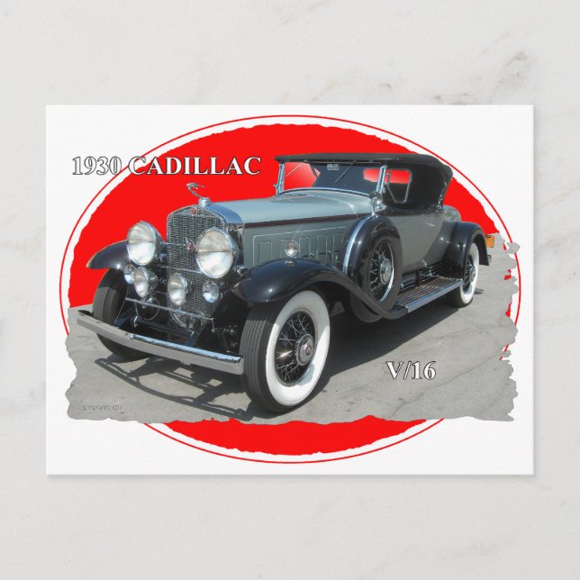 CADILLAC 1930 V/16 POSTKARTE (Vorderseite)