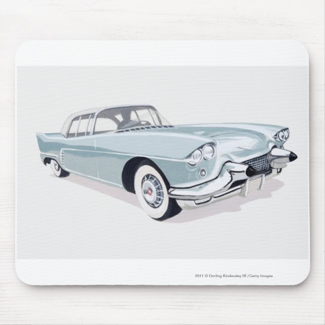 Cadillac 1957 mit Silhouette des Fahrers nach Mousepad (Vorne)