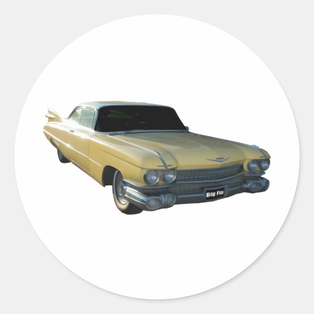Cadillac-Creme von 1959 Runder Aufkleber (Vorderseite)