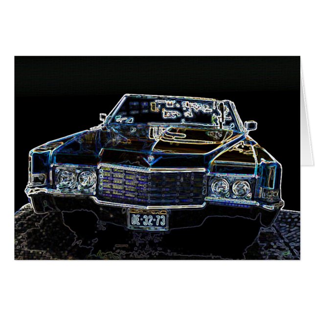 Cadillac Geburtstagskarte (Vorderseite (Horizontal))