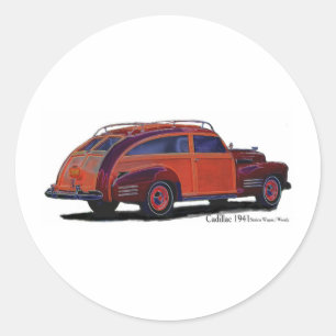 Cadillac-Kombiwagen Runder Aufkleber