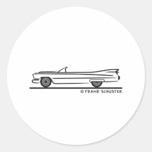 Cadillac-Konvertible 1959 Runder Aufkleber