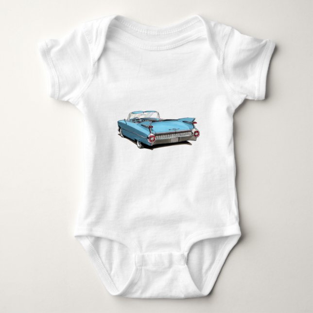 Cadillac-lt 1959 Blue Car Baby Strampler (Vorderseite)