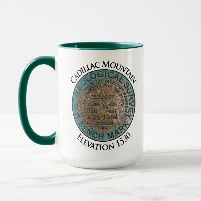 Cadillac Mountain Marker géologique Mug (Gauche)