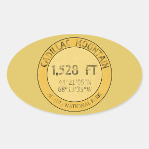 Cadillac Mountain Ovaler Aufkleber