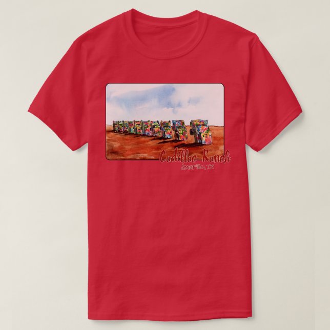 Cadillac Ranch Amarillo Texas T-Shirt (Design vorne)