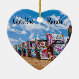Cadillac Ranch, Texas, Herz Keramik Ornament