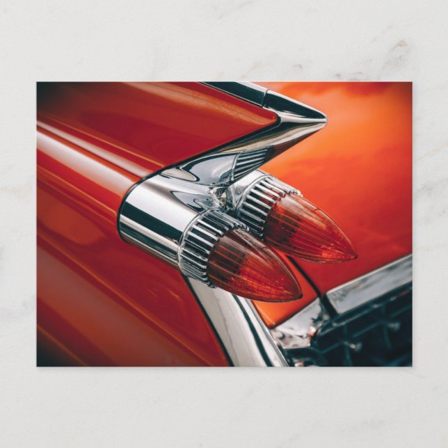 Cadillac Schwanz Fin and Taillights Postkarte (Vorderseite)
