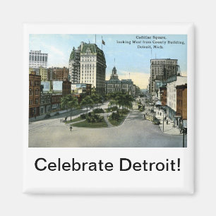 Cadillac Square, Detroit MI Vintag Magnet