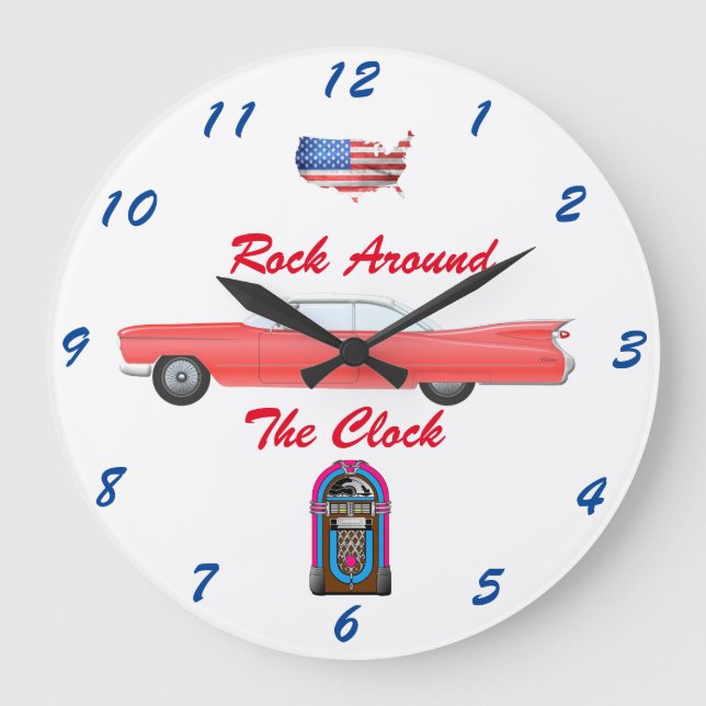 Cadillac-Wall-Uhr der 50er Jahre Große Wanduhr (Vorderseite)
