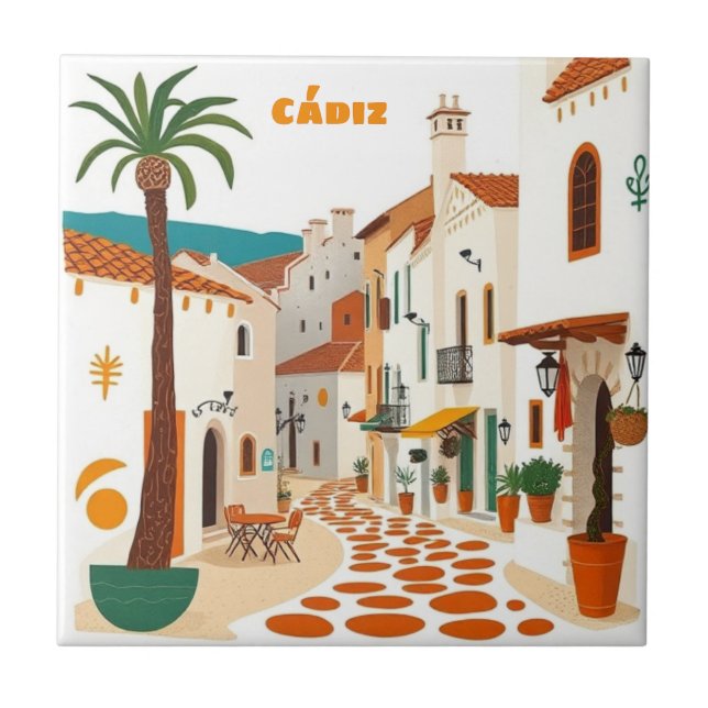Cádiz Andalusien Spanien Keramikfliese (Vorderseite)