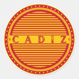 Cádiz City Pride Emblem – Spanish Identity Runder Aufkleber