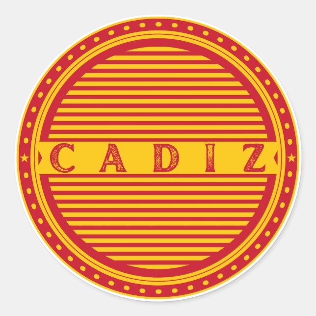 Cádiz City Pride Emblem – Spanish Identity Runder Aufkleber (Vorderseite)
