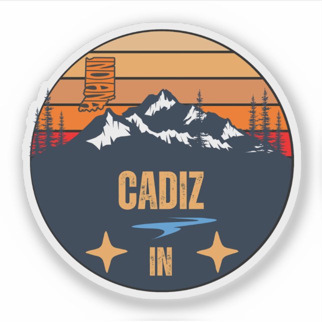 Cadiz, Indiana Aufkleber (Vorderseite)