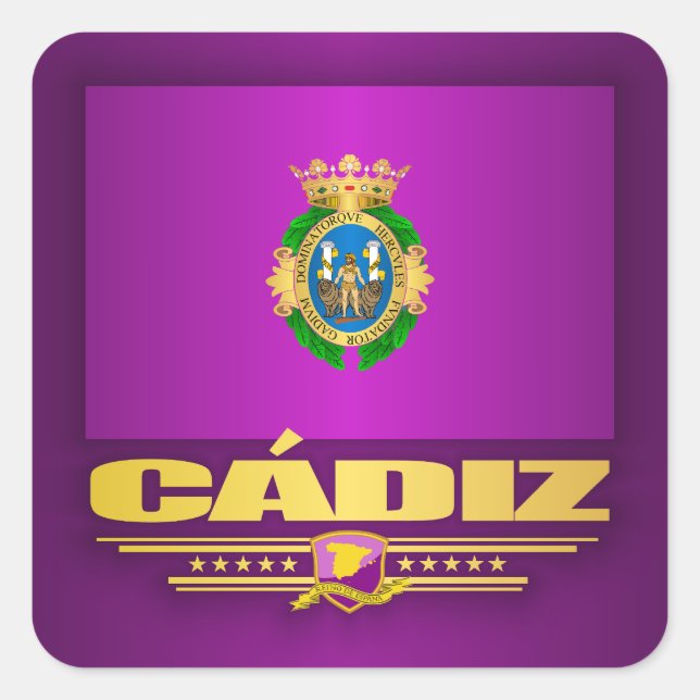Cadiz Quadratischer Aufkleber (Vorderseite)