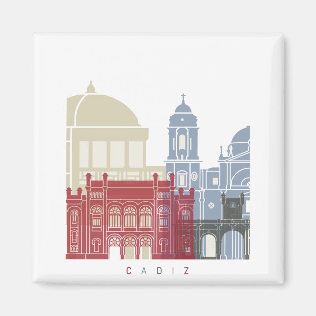Cadiz-Skyline-Plakat Magnet (Vorne)