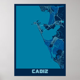 Cadiz - Spanien - Friedensstadt Karte Poster