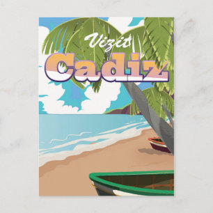 Cadiz Spanien Reiseplakat. Postkarte