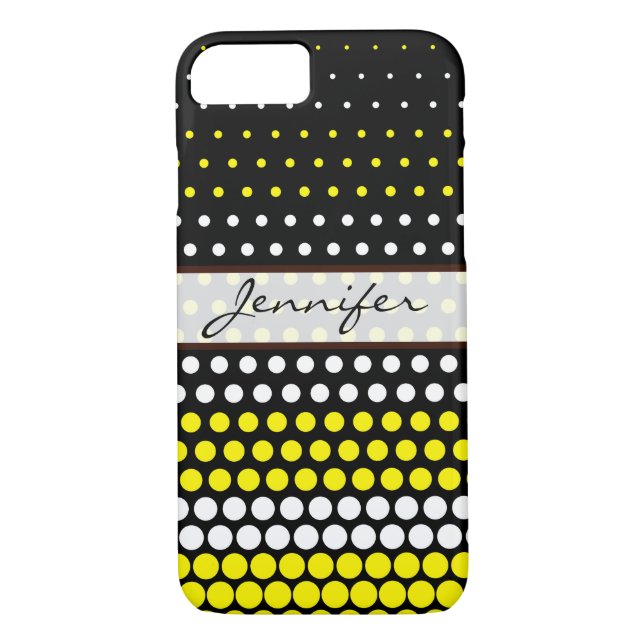 Cadmium Gelb und Weiß Polka Dot Case-Mate iPhone Hülle (Rückseite)