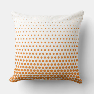 Cadmium Orange Polka Dot Modernes Weiß Kissen