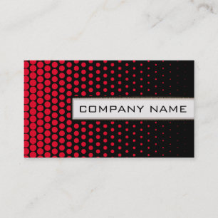 Cadmium Red Polka Dot Elegant Modernes Schwarz Visitenkarte