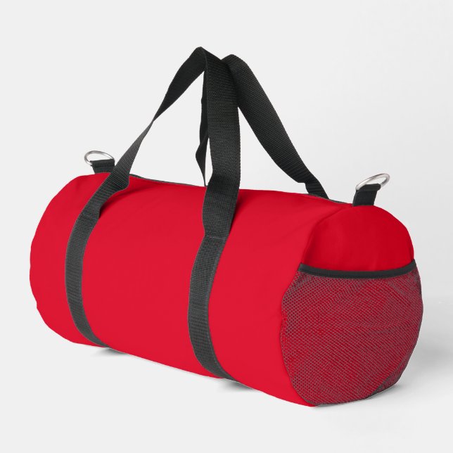 Cadmium Red Solid Color Duffle Bag (Rechte Ecke)