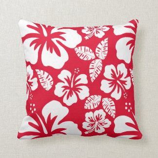 Cadmium Red Tropical Hibiskus Blume Kissen