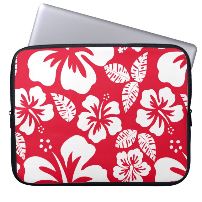 Cadmium Red Tropical Hibiskus Blume Laptopschutzhülle (Vorderseite)