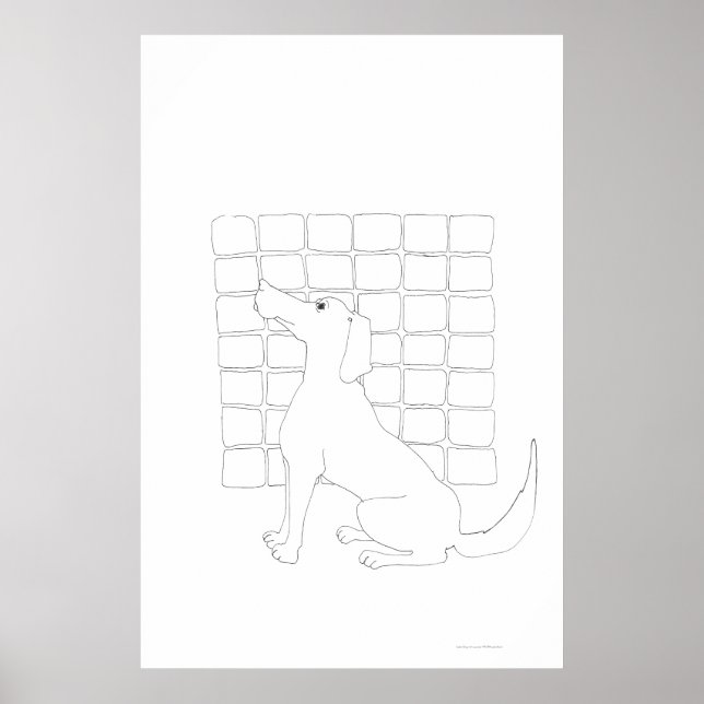 Cador Dog Squares Zeichne Farbplakat Poster (Vorne)