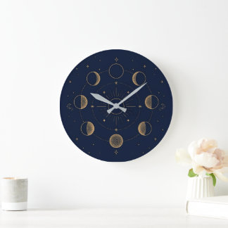 Cadran de Horloge Murale Lune Dorée Astronomie Cél