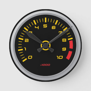 Cadran de RPM de Funny Car sur horloge murale