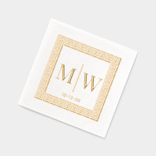 Cadre à clé grecque #2 Monogramme de mariage initi