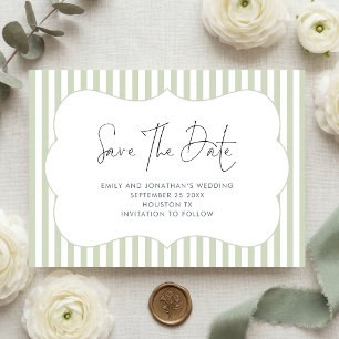 Cadre à rayures vertes Save the Date