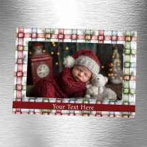 Cadres photo magnétique de Noël En vichy rustique