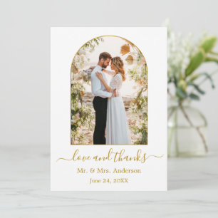 Cadre Arc moderne Amour et Merci Mariage Or