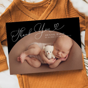 Cadre Arc Noir Merci Votre Faire-part de naissance