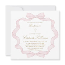 cadre arc rose | Invitation au baptême